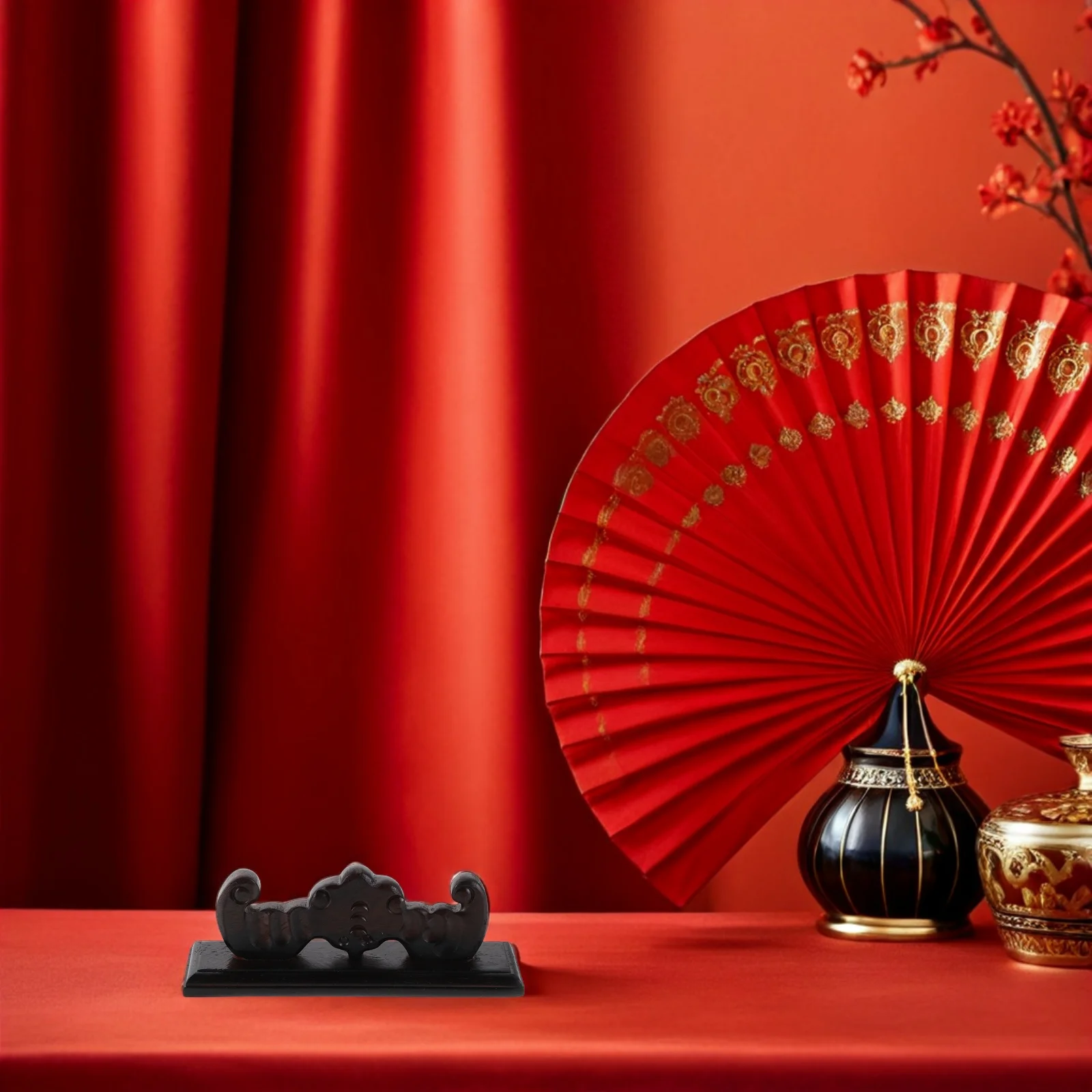 

Bamboo Flute Display Stand Desktop Bracket Decorative for Woodwind Instrument Brown Wooden Clarinet Holder