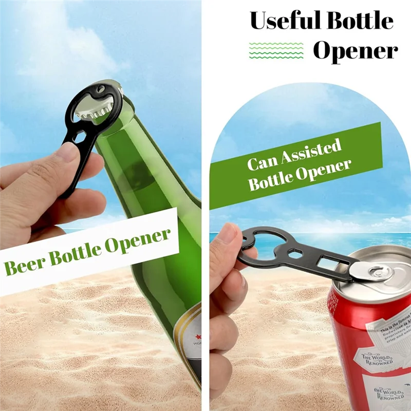 ABKJ-Portable Metal Bottle Opener Keychain 8 Pack Flat Beer Bottle Openers With Lanyard For Outdoor Enthusiasts