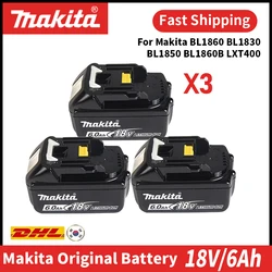 Makita-Batería de 18v para taladro, Original, BL1850b, BL1850, BL1860, BL1860, BL1830, BL1815, BL1840, LXT400, 6,0 Ah