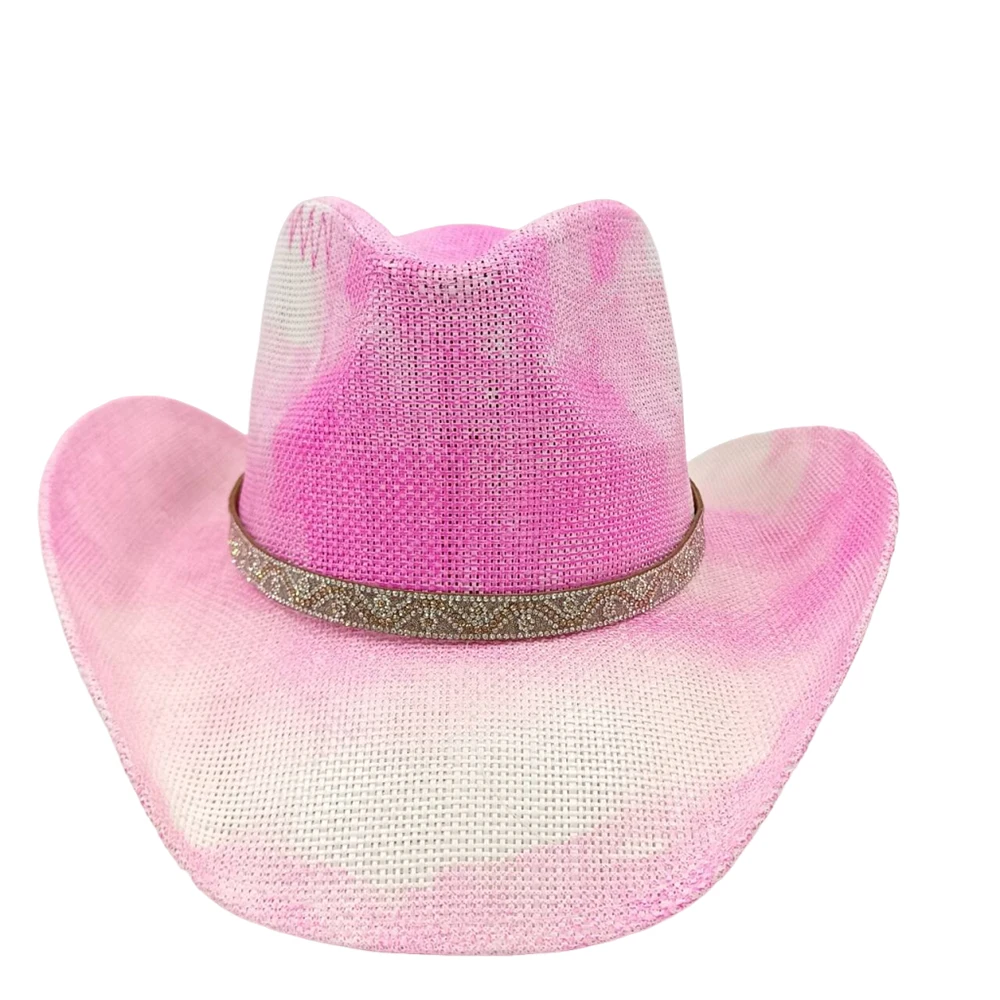 

Western cowboy hat jazz wide brim hat with belt buckle retro fashion casual hat suitable for outdoor adventure