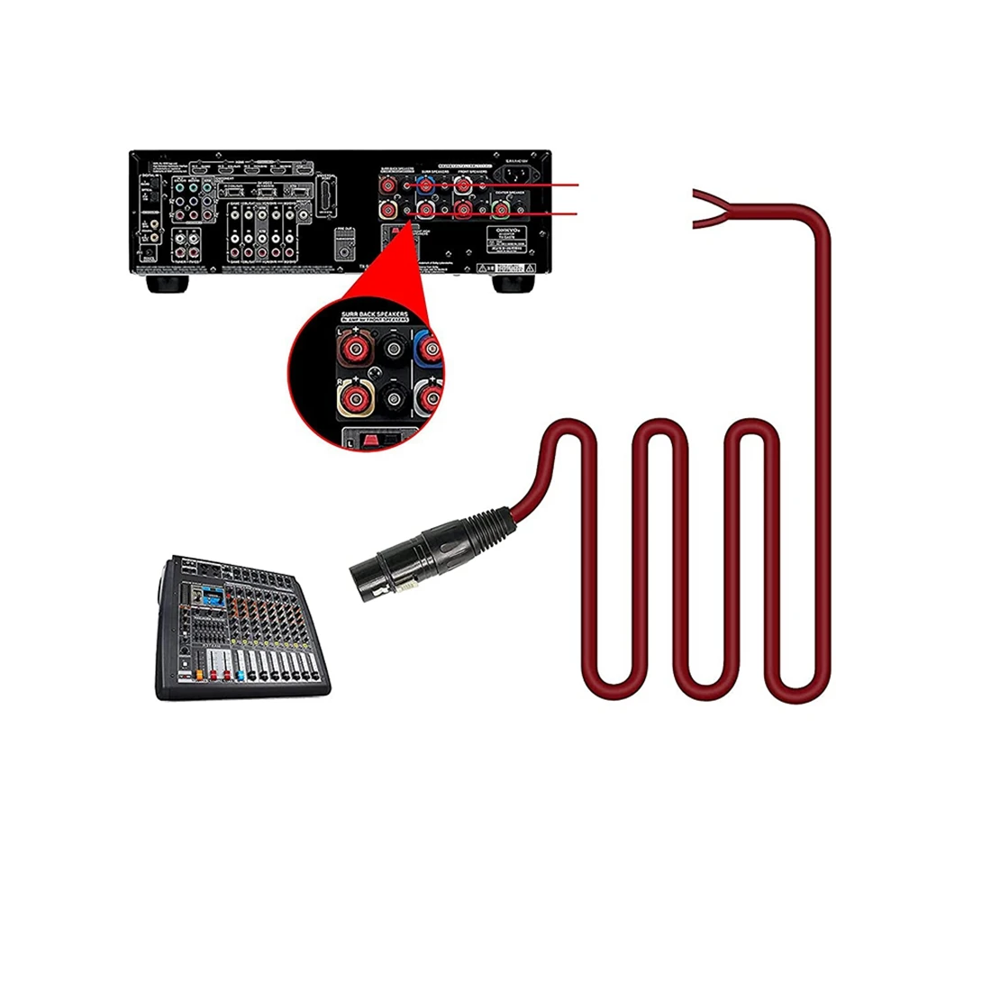XLR Speaker Wire, Speaker Bare Cable to XLR Plug, Gold Plated XLR 3 Pin Male Connector Replacement Audio Cable Open End image 6