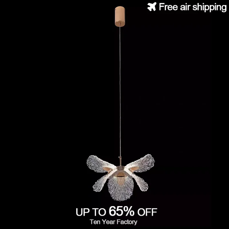 

Modern LED Pendant Lighting with Acrylic Petal Shaped Shade for Dining Room Ceiling Hanging Light Fixture Luxury Home Decor