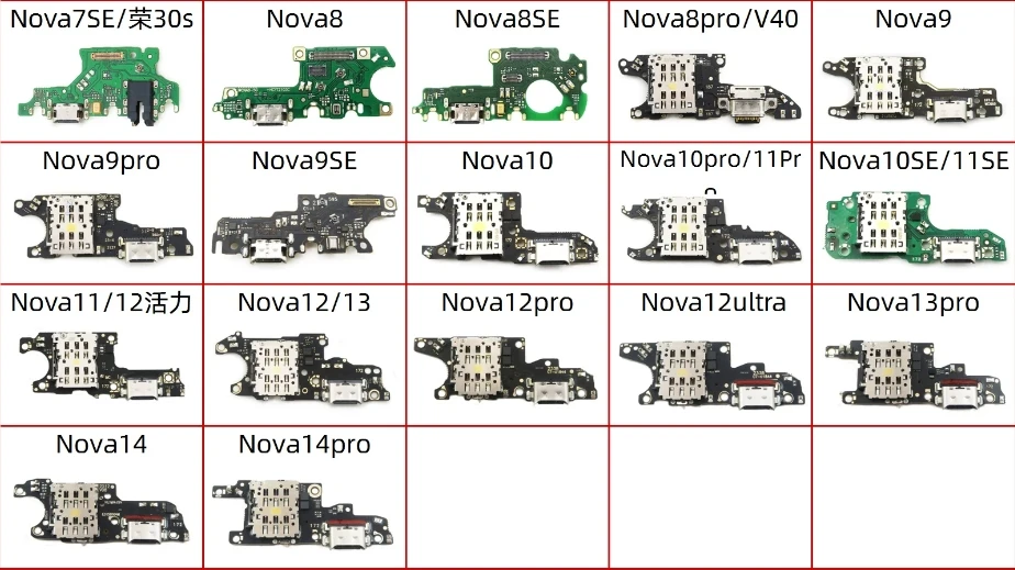 1Pcs USB Charging Board Dock Charger Port Flex Cable For Huawei Nova 15 Ultra 10 11 SE Nova 14 Pro Nova 12 13