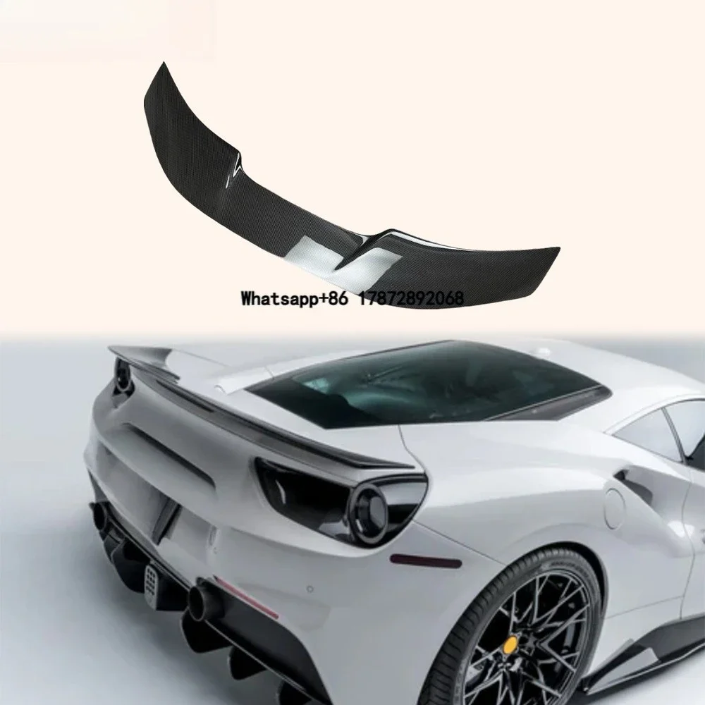 

For 488 15-19 3K Plain Carbon VST Style Rear Trunk Ductail Spoiler Lip
