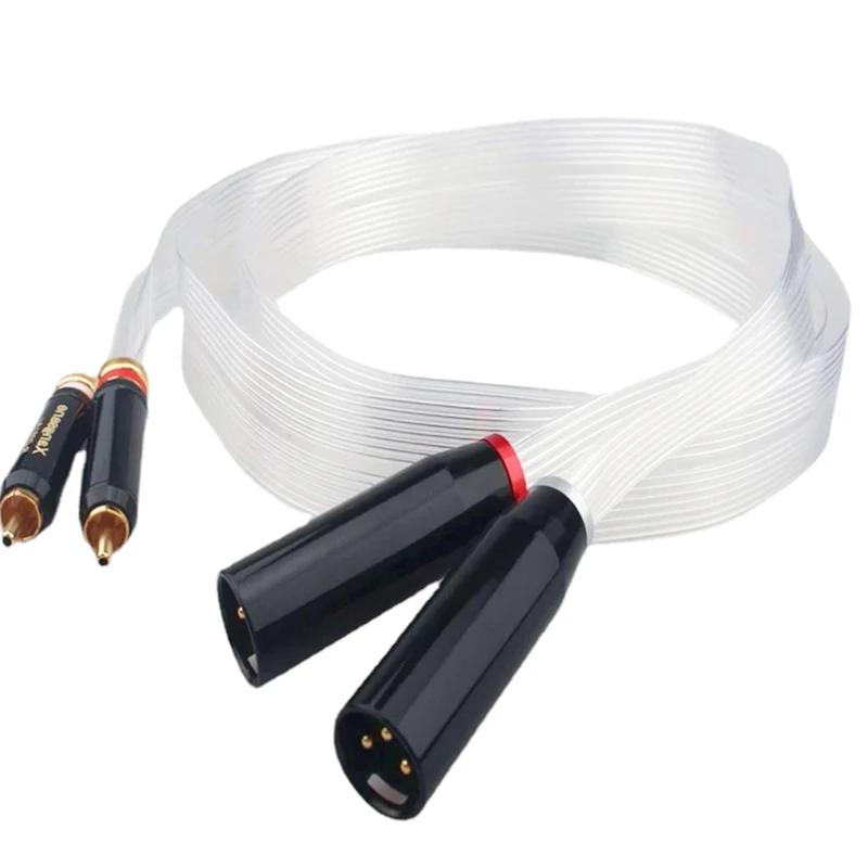 XLR To RCA Cable 14 Core OCC Silver Plated 2XLR To 2RCA Cable HiFi Audio Decoder Amplifier CD Interconnect Signal Cable