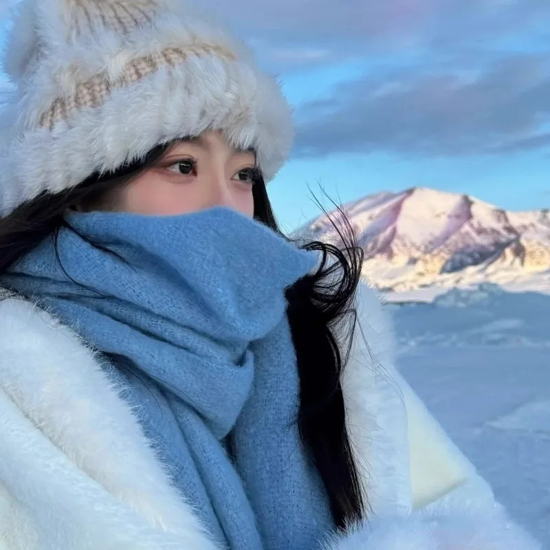 الشتاء الدافئة وشاح المرأة الفاخرة الخريف الكشمير وشاح سميكة بلون الكلاسيكية شرابات رقيق يلتف بلون شال ناعم