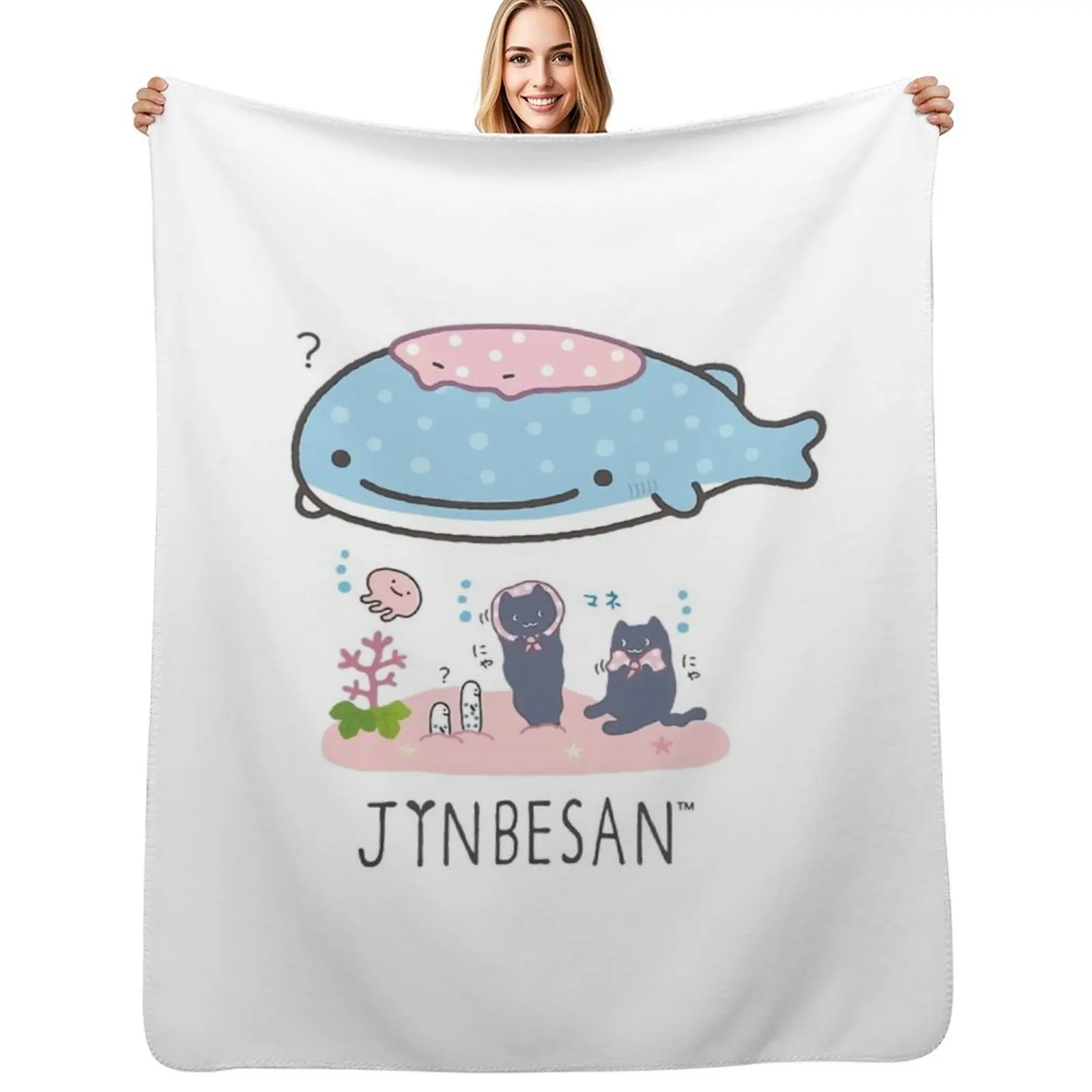 Jinbesan Group Pose Throw Blanket Blankets For Sofas Luxury Thicken Thin manga Cute Plaid blankets ands Blankets