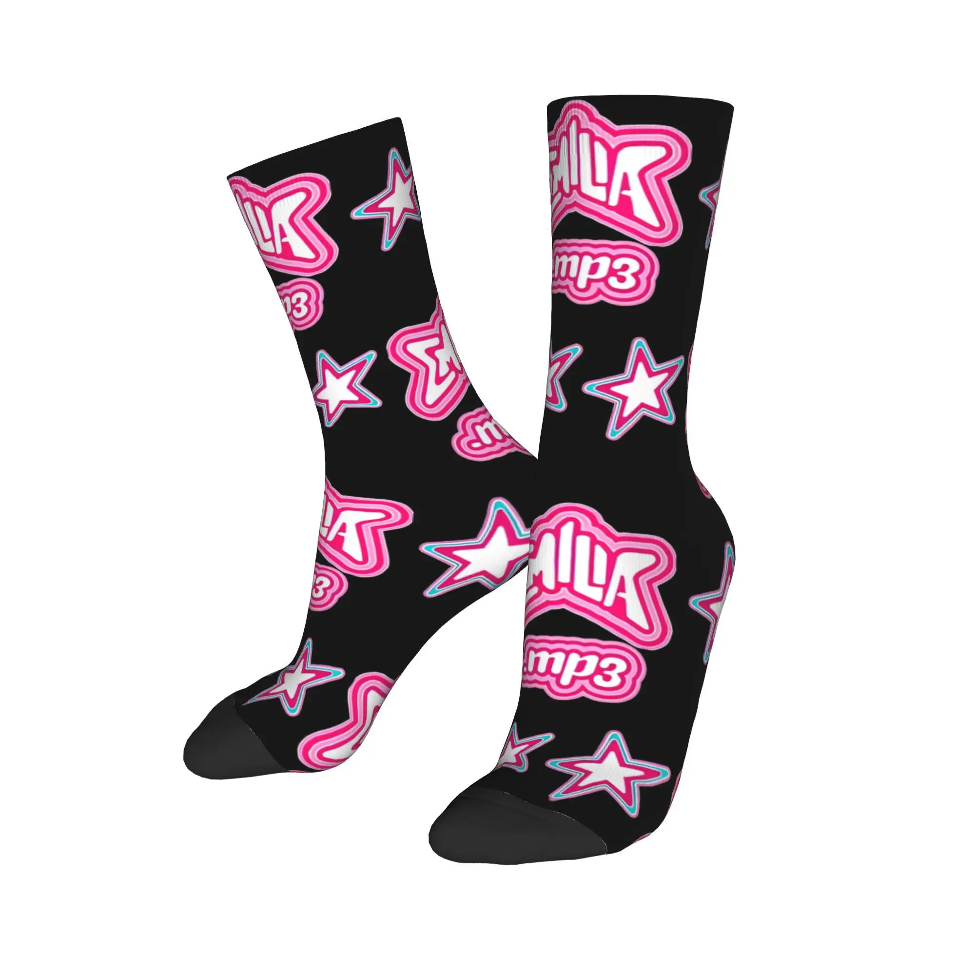 Unisex Emilia Mernes mp3 Logo Outfits Socks Singer Tour Sweat Absorbing Socks Super Soft For Daily Wear