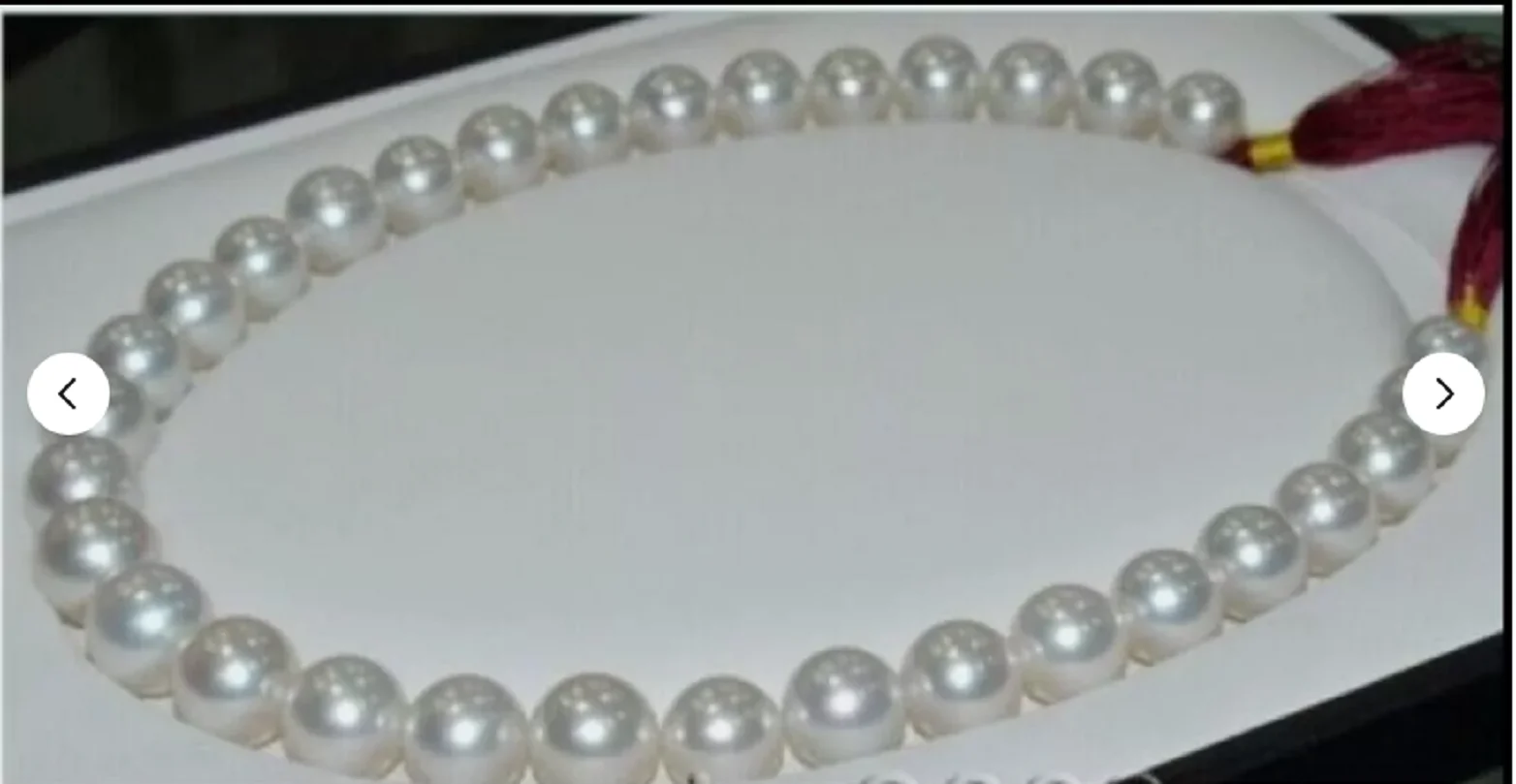

HUGE AAA 11-12mm Natural South Sea genuine white pearl necklace 18"14K925s