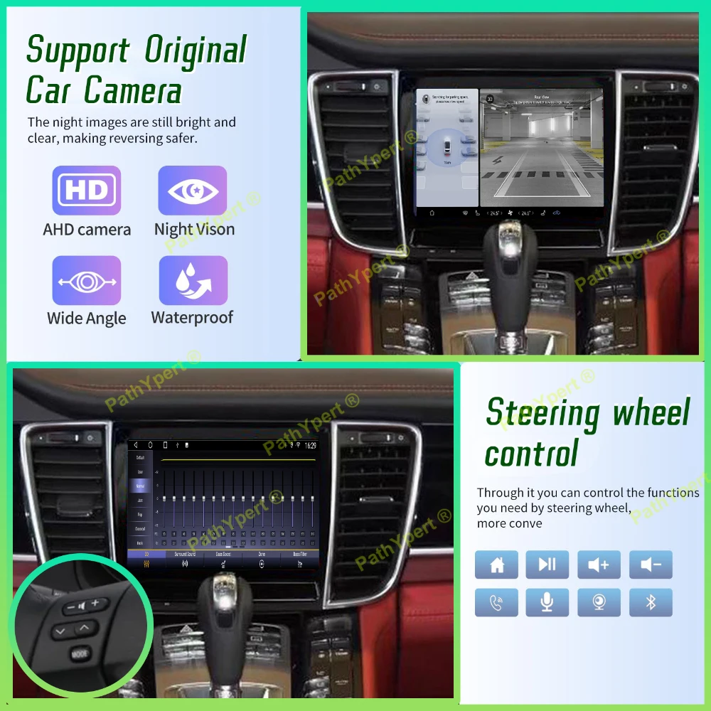 راديو سيارة Carplay DSP يعمل بنظام أندرويد 15 مع مشغل وسائط متعددة 8 أنوية 8 جيجابايت + 256 جيجابايت 4G بلوتوث لبورشه باناميرا 970 G1 ماكان 2010-2017