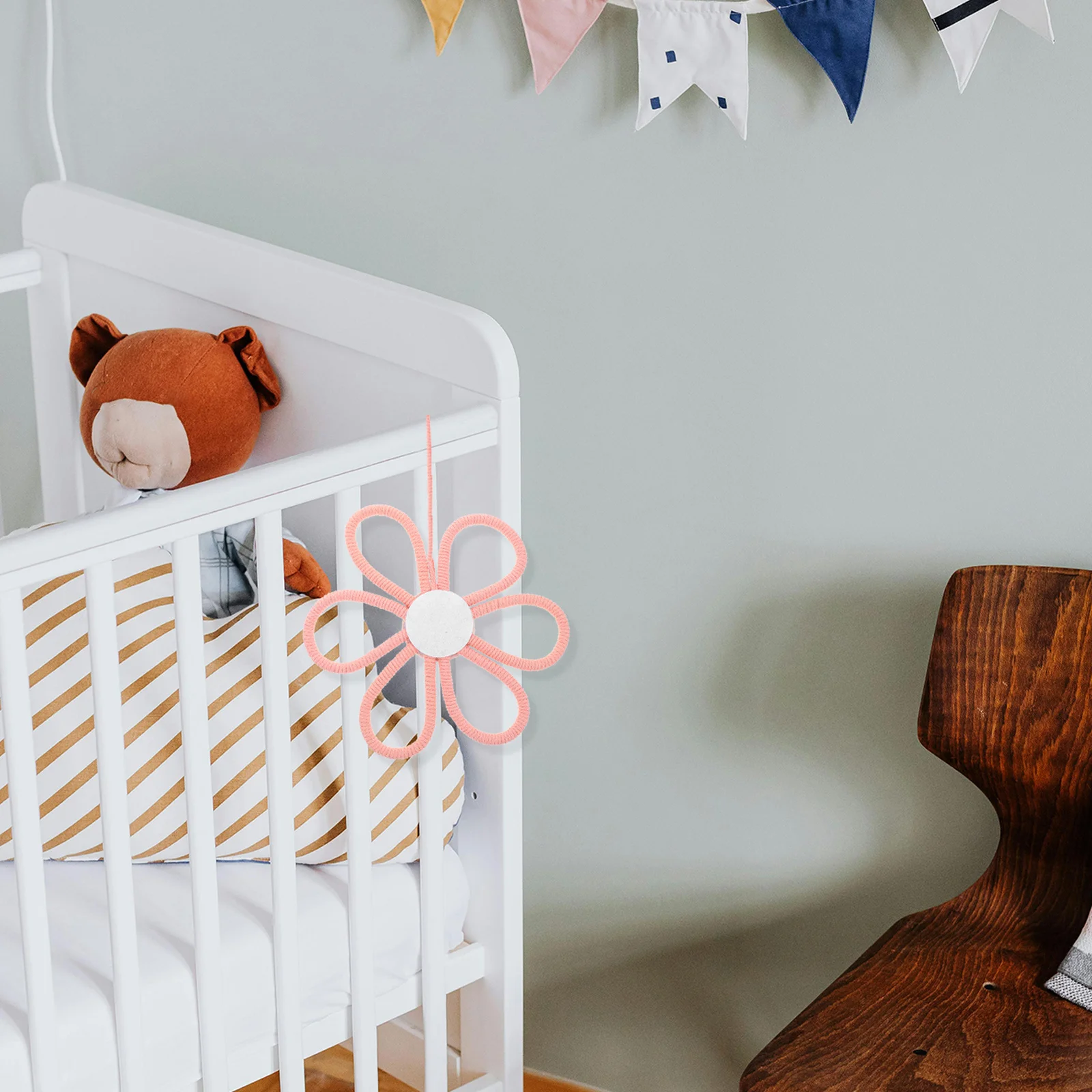 

Boho Daisy Hanging Decor For Nursery Handcrafted Flower Wall Art, Simulated Daisies Woven Decoration For Girls Bedroom,