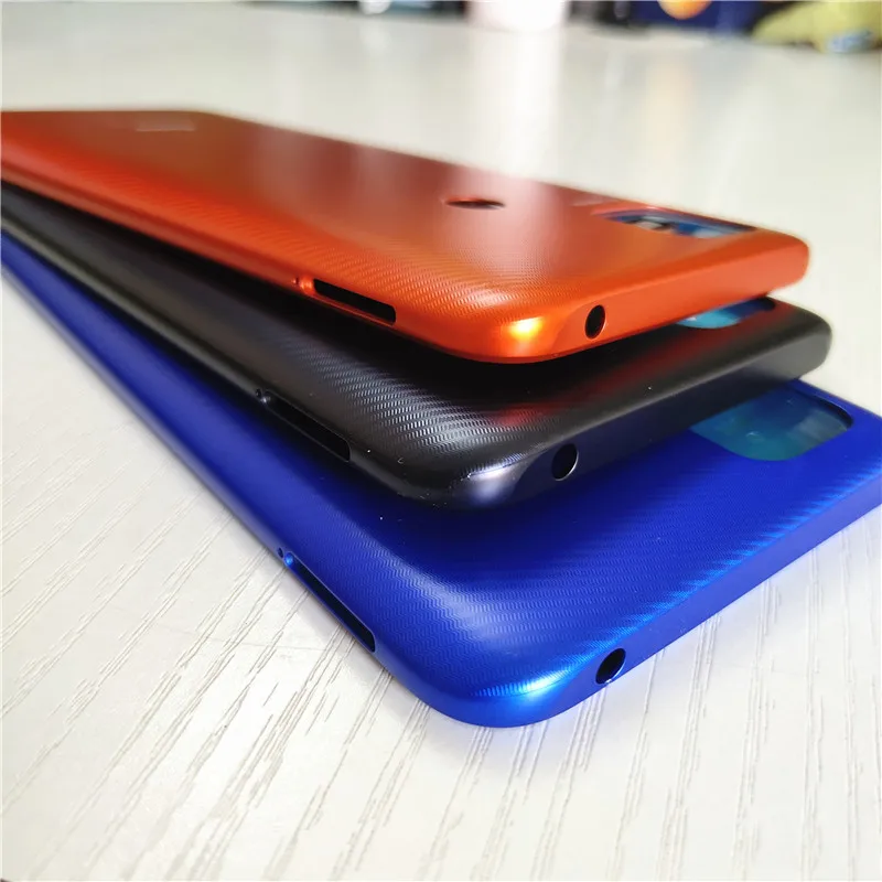 For Xiaomi Redmi 9C New Back Battery Cover Back Glass Panel Rear Housing For Redmi 9C Back Battery Cover + Side Key