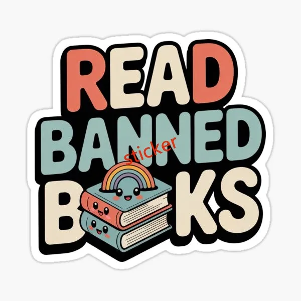 

Let's Read Banned Books Sticker Fun Scratch-proof Laptop Phone/phone Case Laptop Speedboat Rear Decorations