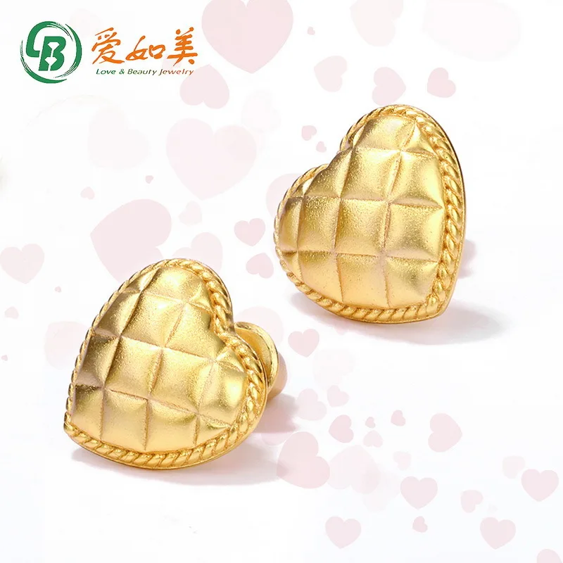 

Love Valentine's Day Pure Silver Earrings 18K Gold PT950 Platinum Silver Plated 7-layer Gold Geometric Heart-shaped Earrings