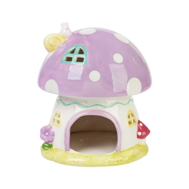 Ceramic Hamster House Building Castle Colorful Decorative Hidden Nest Fixed Sleep Bed for Golden Bear Rabbit Small Pet