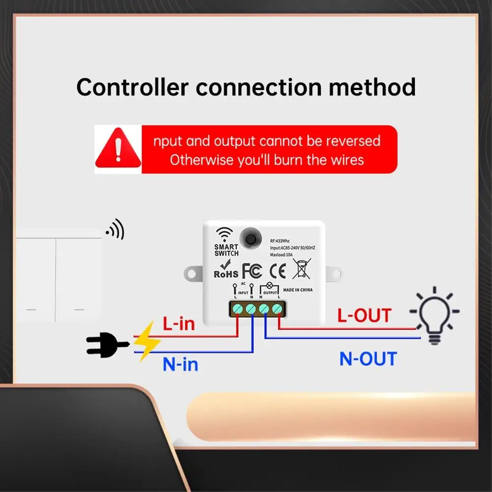 

2PCS Wireless Light Wall Switch RF 433Mhz Relay Receiver With 2X 2Gang Panel Switch LED Remote Control For LED Lamp