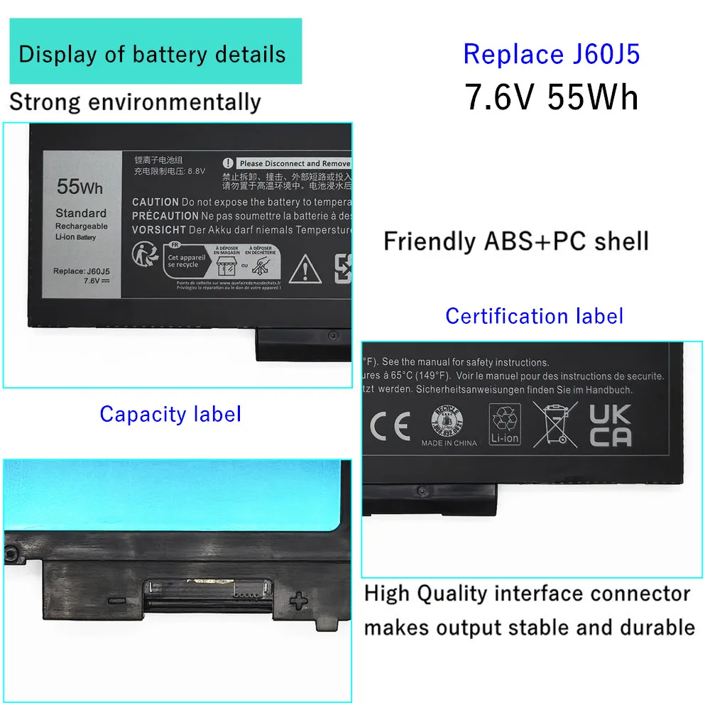 MC34Y 0MC34Y R1V85 Laptop Battery For DELL Latitude E7270 E7470 Series J60J5 242WD 1W2Y2 GG4FM WYWJ2