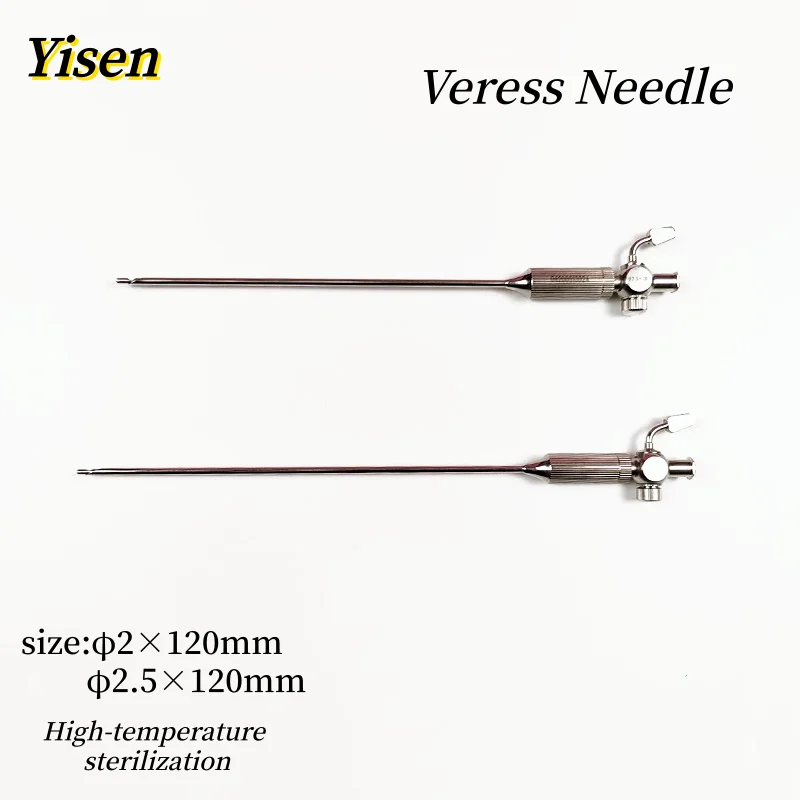 Laparoscopic Instrument Stainless Steel Abdominal Reusable Veress Needle Laparoscopic Port Closure Needle 2mm 2.5mm