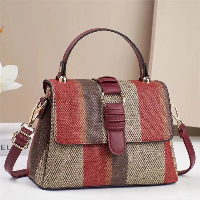 

New Color Blocking Multi Compartment Tote Bags Versatile Crossbody Bag, Large Capacity Commuting Shoulder Bags Simple Handbag