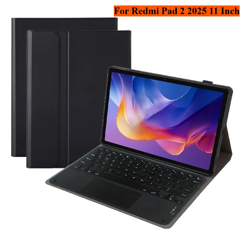 

Чехол для Redmi Pad 2, 11 дюймов, 2025, съемный беспроводной Bluetooth-планшет, подставка для клавиатуры, чехол-книжка для Redmi Pad 2 2025 11 дюймов