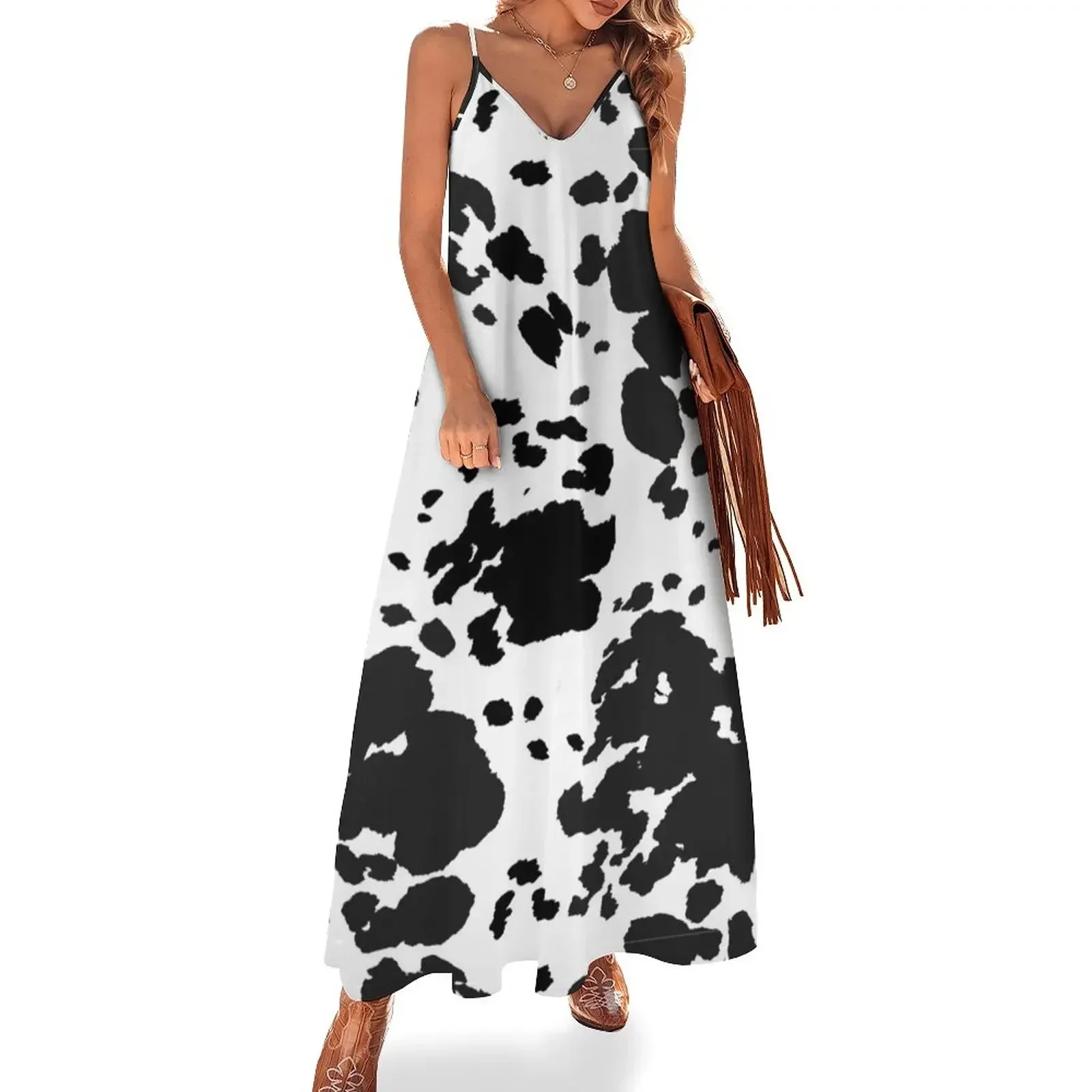 

Cow Print Pattern Sleeveless Dress dress party evening elegant luxury celebrity women's evening dresses 2024 Dress