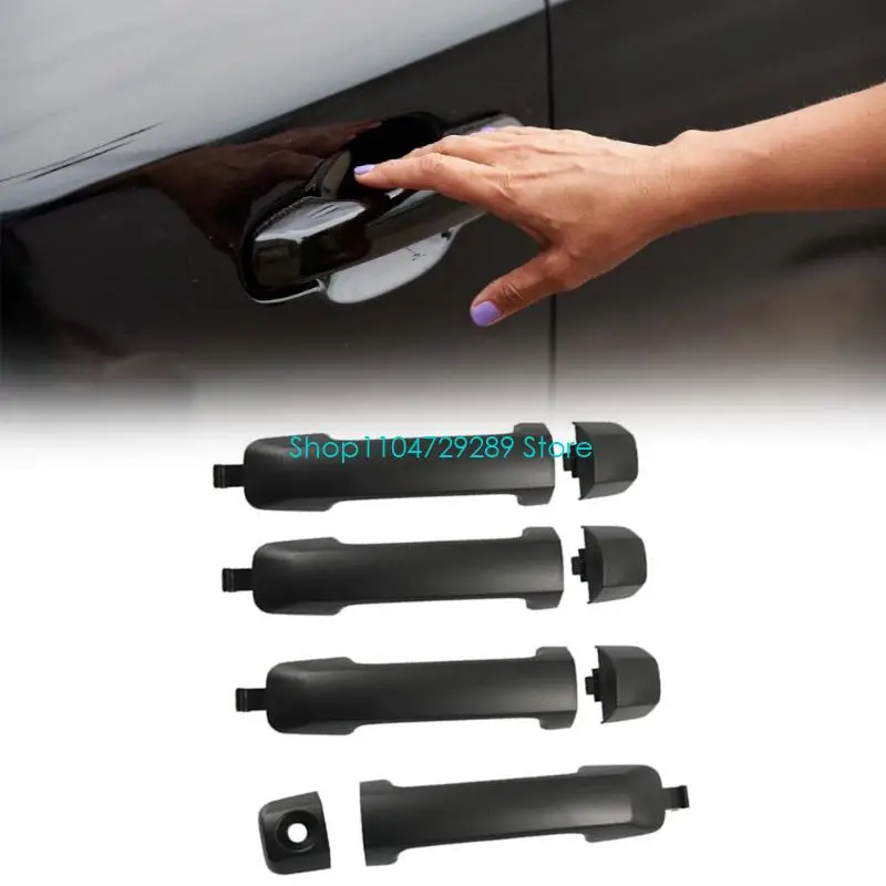 D8KE 4pcs Exterior Door Handles with ABS Construction, 1 Cover with an Opening, 3 Blank Covers, and Reference 692100C010