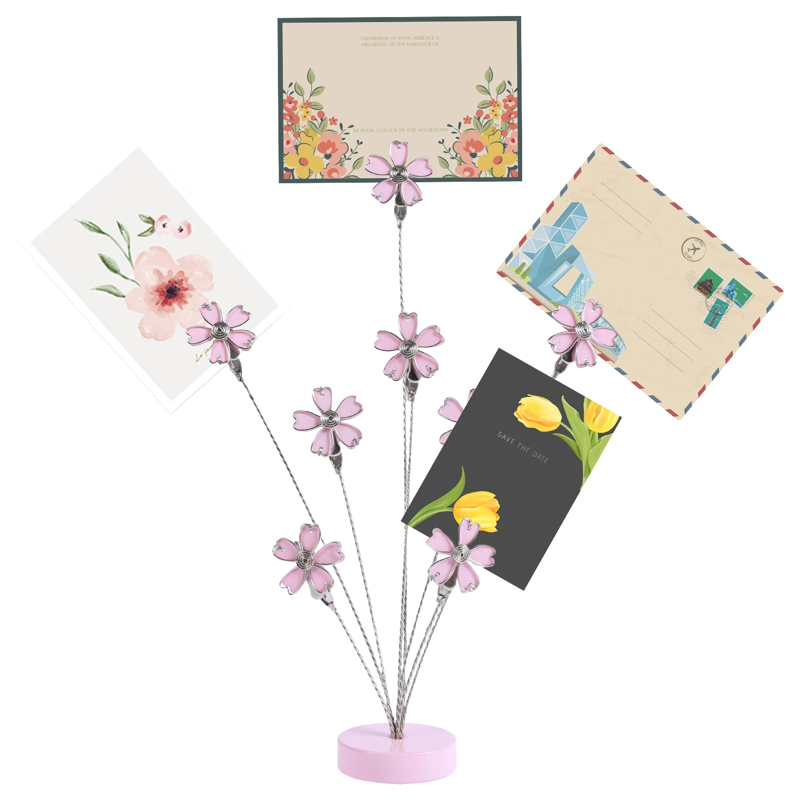 Stainless Steel Photo Tree Holder Clips 8 Branches Picture Card Display Stand Clip Multipurpose Memo Note Holder Clip Home Decor