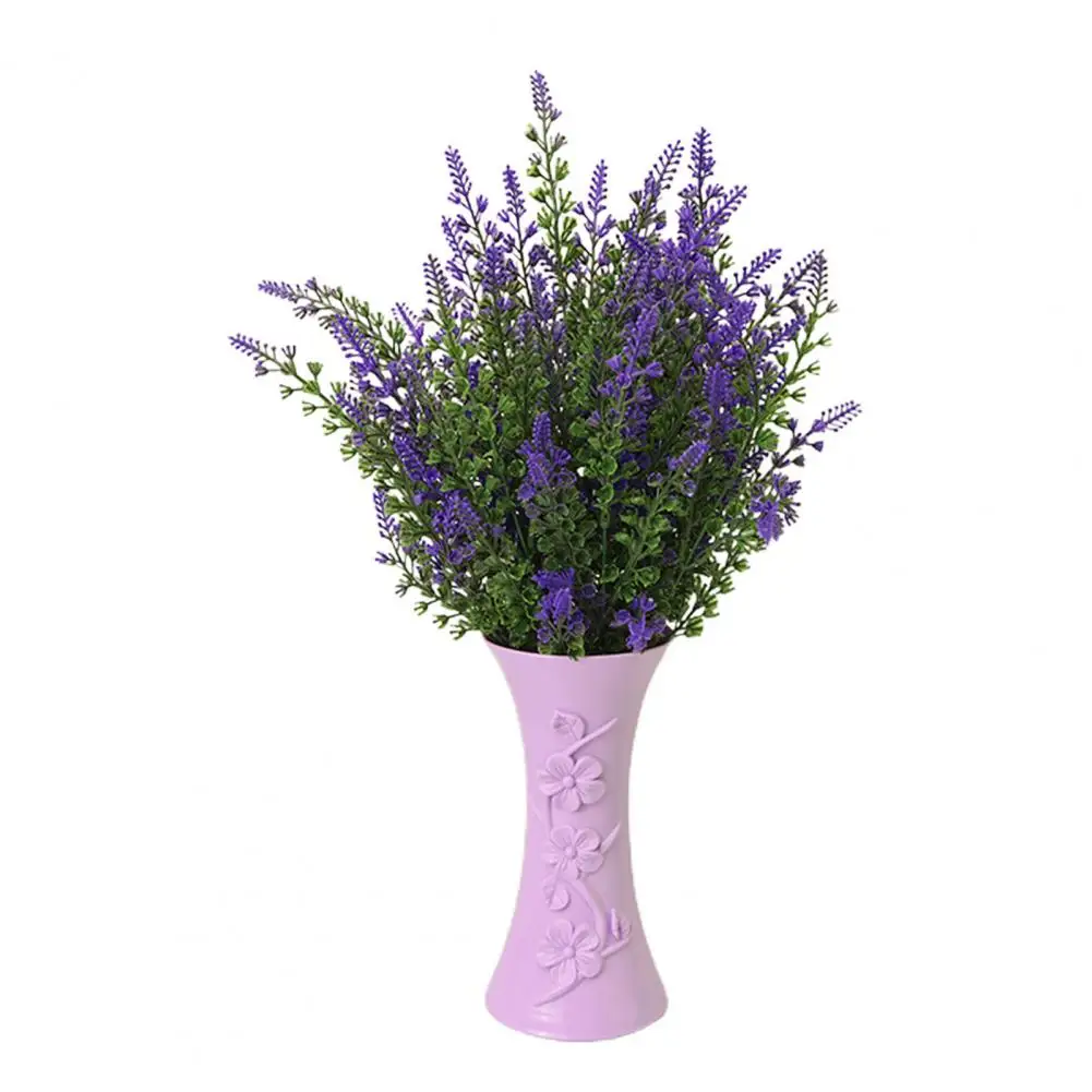 Artificial Plant Fresh-keeping Ornamental 5 Forked Elegant Faux Lavender Wedding Flower Supplies