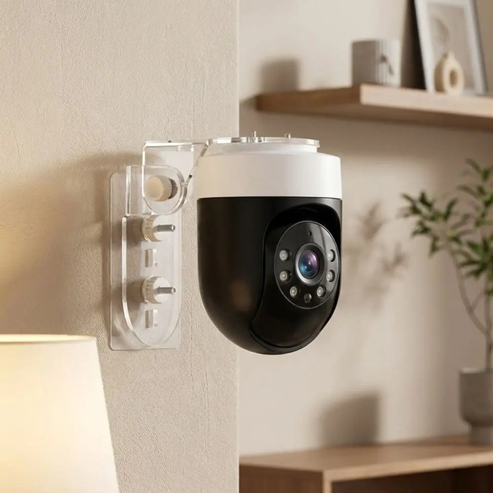 Acrylic Video Surveillance Camera Mount L Shape Upside-Down Mount Wall Mount Camera Stand Adjustable-angle Drill-Free Fixer