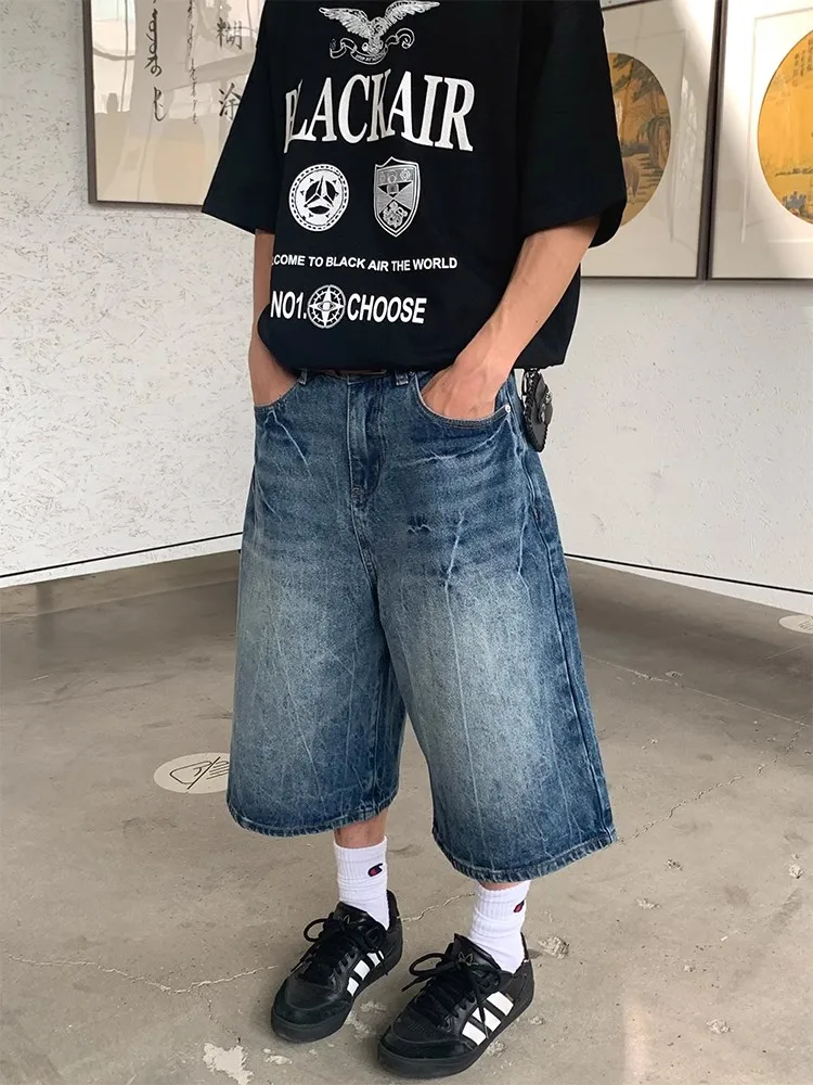 

Винтажные джинсы свободного кроя с прямыми штанинами, в американском ретро-стиле, молодежные повседневные, с высокой талией, длиной до щиколотки