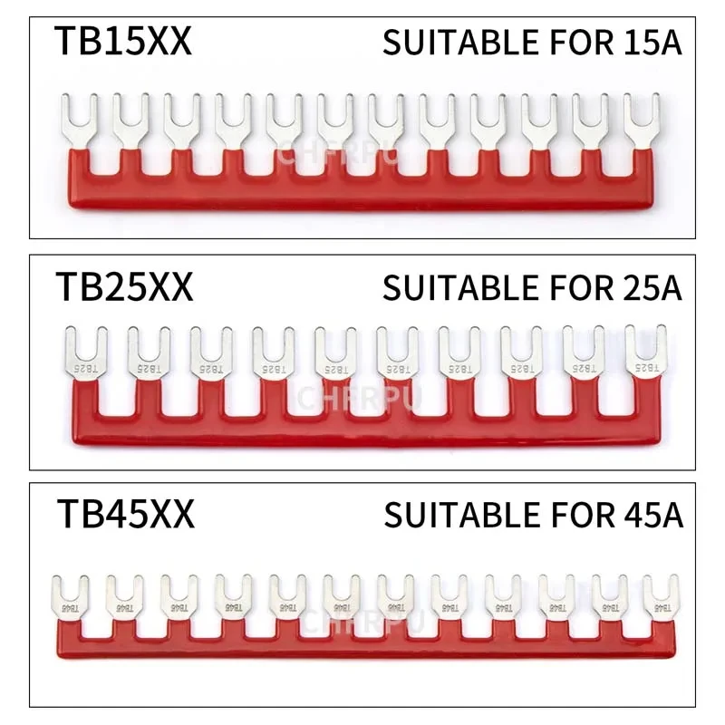 CHFRPU TB connecting strip 1PCS combined short circuit piece 15A 25A 45A terminal strip U-type copper breaker bus bar connecting