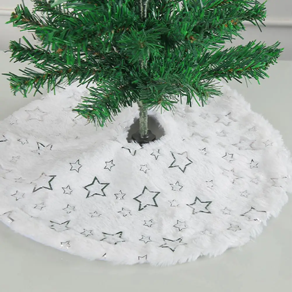 Party Decor Festive Snowflake/star Pattern Mini Christmas Tree Skirt Round Washable Xmas Party Home Decoration