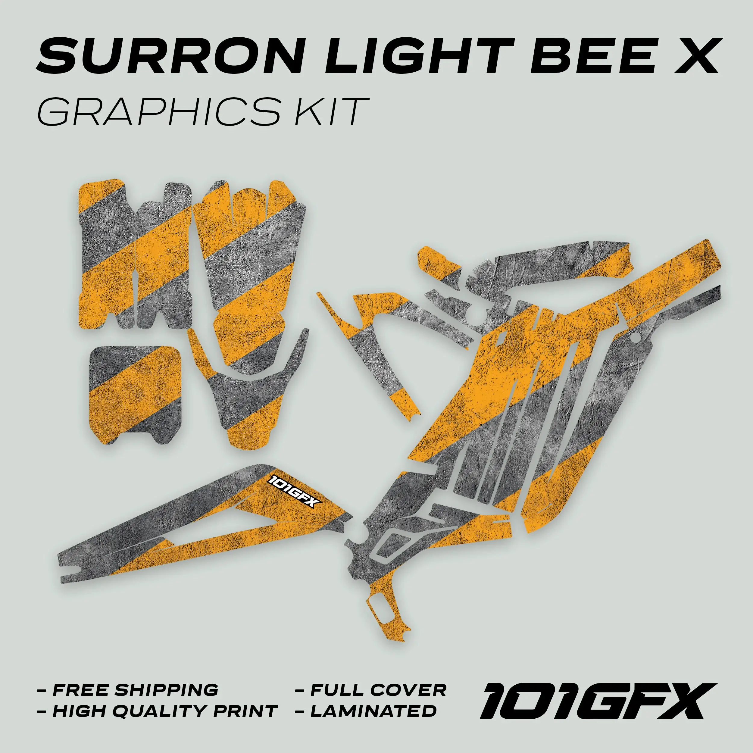 Graphics Kit CONCRETE LINES Decals Stickers Laminated URBAN Texture  L1E eBike Emoto For Surron Light Bee X