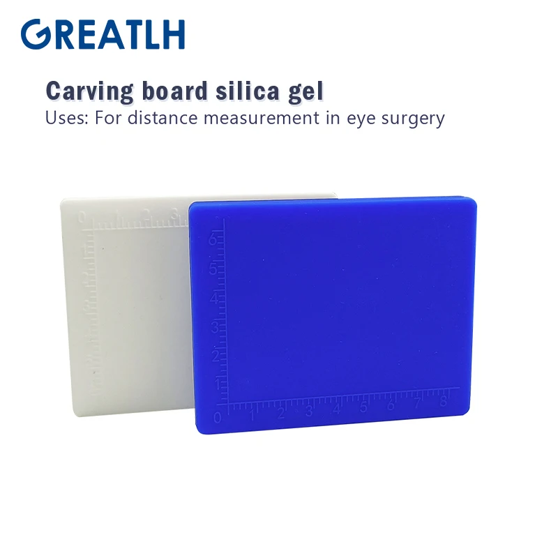 1pcs Carving Board Silica Gel Measuring Distance Tool White Blue Ophthalmic Instrument