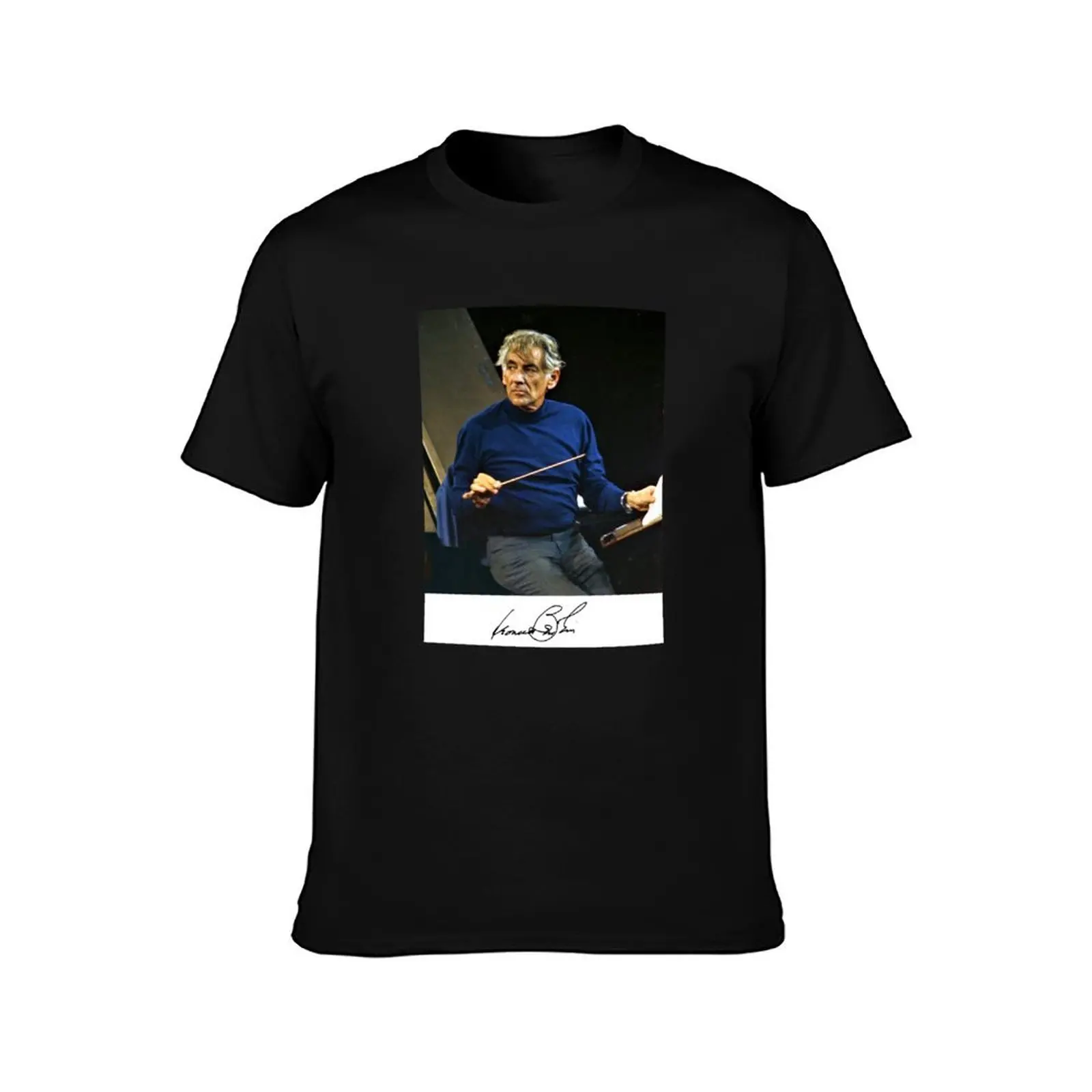 Leonard Bernstein Signature Portrait T-Shirt Plus Size Non-Shrink T-Shirt