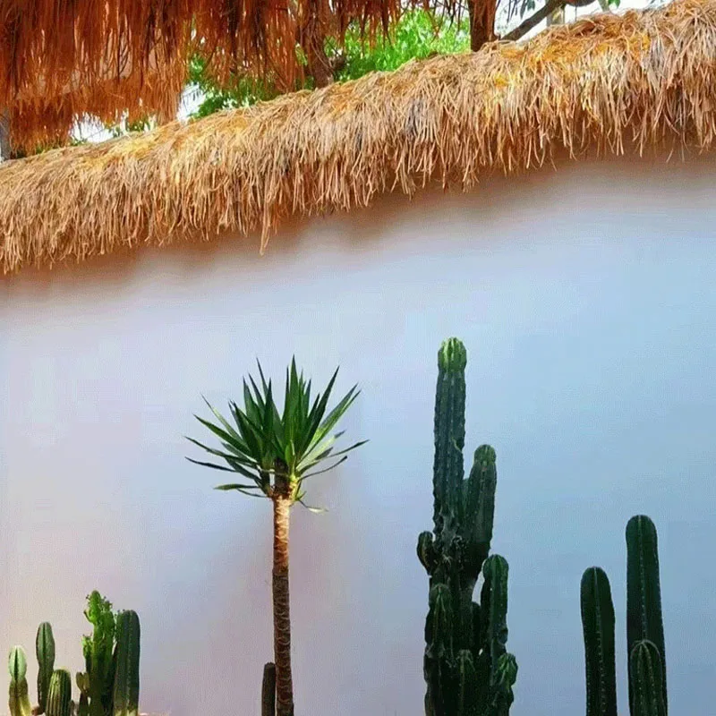 Size Customized Mexican Artificial Thatch Straw Roof Decors,Fireproof Synthetic Palm Thatch Roll, Hawaii Pavilion Thatch Roofing