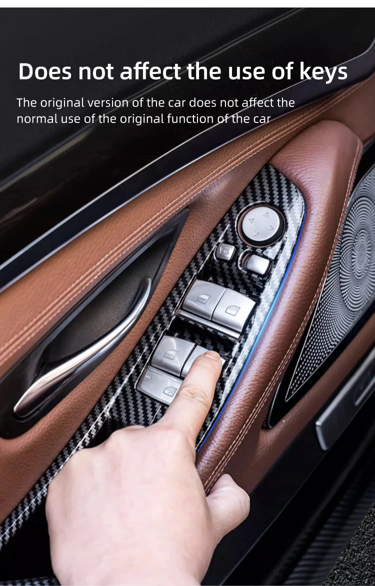 Für BMW 5er F10 2011-2017 LHD Carbon Faser Auto Tür Innen Griff Panel Trim Abdeckung Innen Schutz aufkleber Zubehör – Detail 8