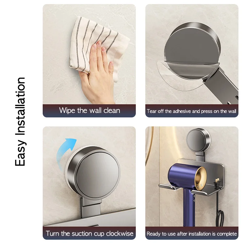 شفط كأس حامل مجفف الشعر الحائط رف الذاتي لاصق ل دايسون مجفف شعر حامل مهد اليد الحرة شماعات رفوف الحمام