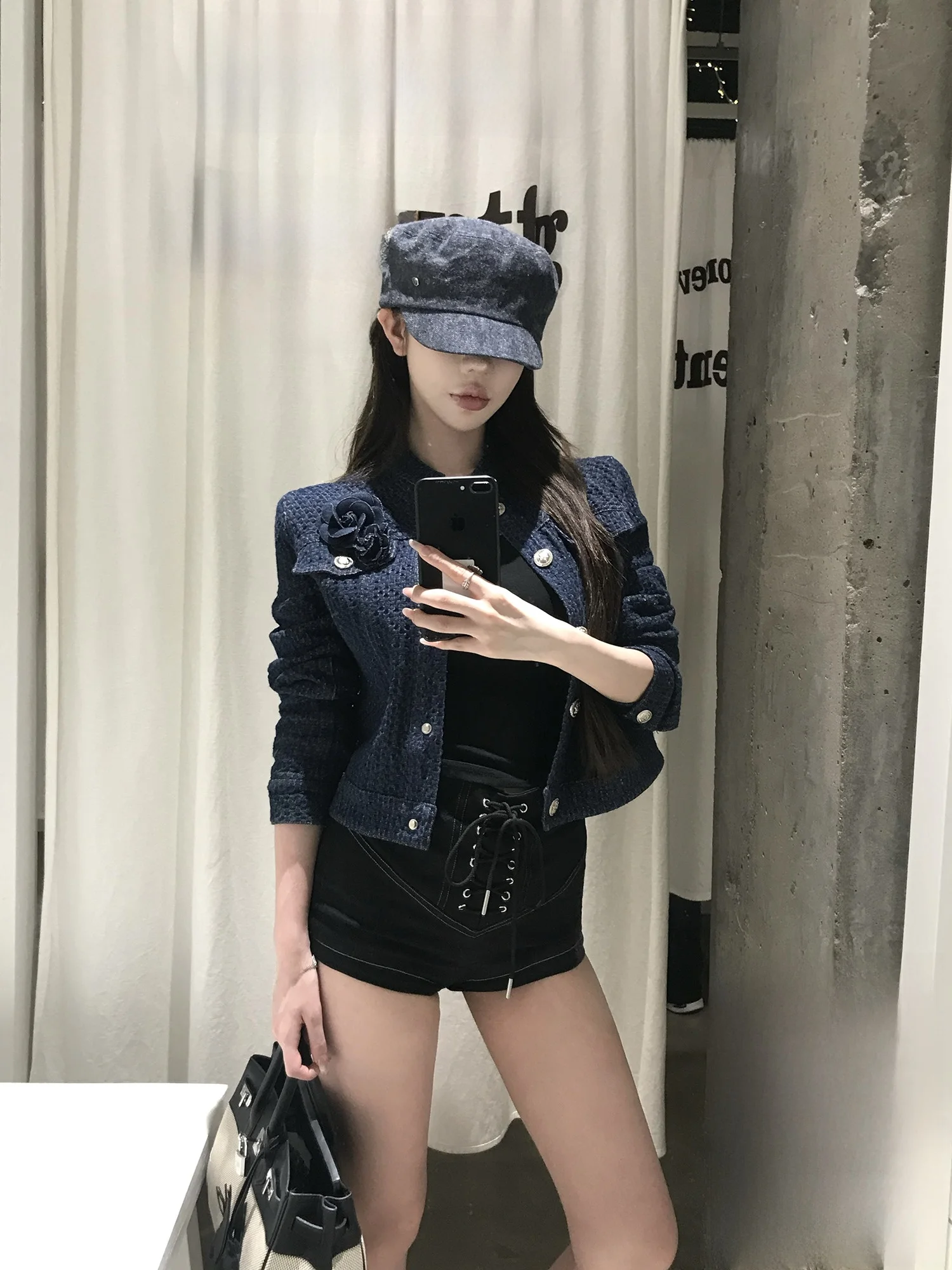 

Джинсовая куртка Kubiliv с вязаным воротником и 3D-текстурой, женская, приталенная, из хлопка, повседневная верхняя одежда