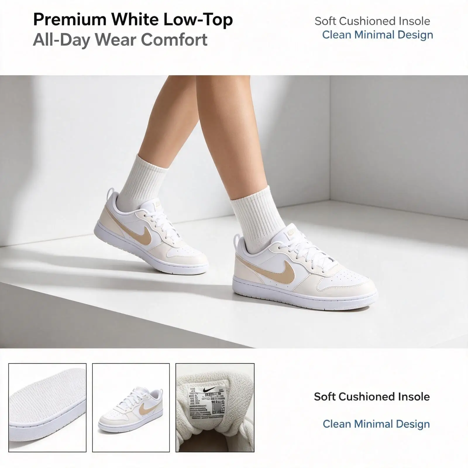 Hot Nike 2026 Women's Shoes Court Borough Low (Gs) Trendy And Fashionable Low-Top Sneakers Ir5462-100 IR5462-100|38