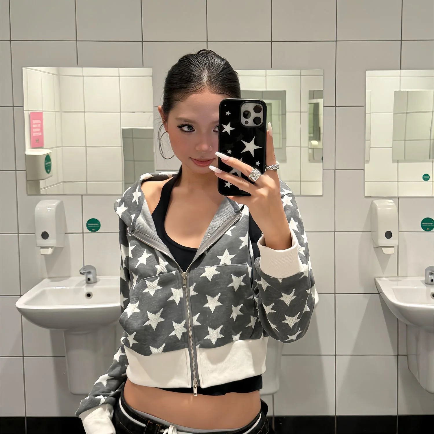 2025 Herbst Winter Damen American Retro Essentials Hoodie Preppy Style Sweatshirts Langarm 2000er Y2k Grunge Full Zip Hoodies