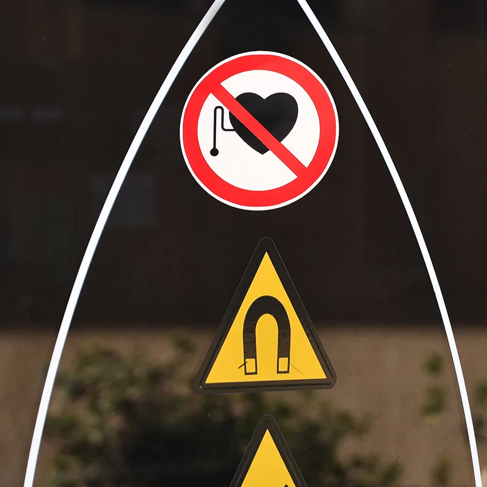 

5Pcs No Warning Sticker Vinyl Adhesive Safety Sign Decal for Hospitals Devices Smooth Surfaces Peel Stick