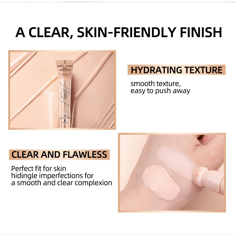 Crème de fond de teint liquide 4 couleurs, imperméable, longue durée, contrôle de l'huile, crème de Base contre l'acné, maquillage, correcteur mat hydratant