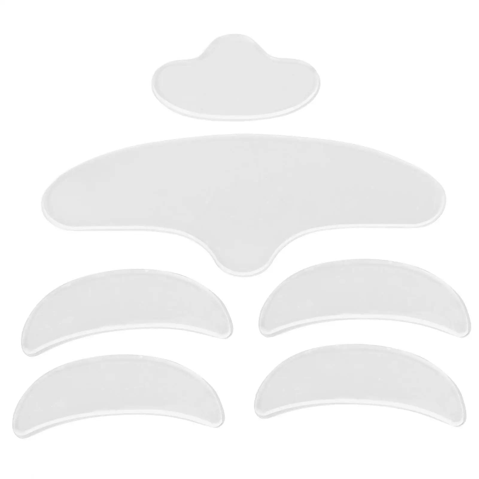 6 Pcs Reusable Silicone Facial Pads for Eye, Forehead & Chin Wrinkle Reduction - Anti-Aging for beauty Set