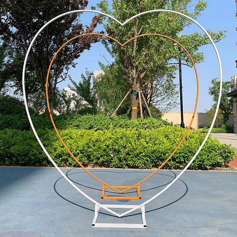 Wedding Arch Love Heart Shape Flower Stand Wedding Background DecorMetal Arches Party Propose Marriage Decoration gate arch