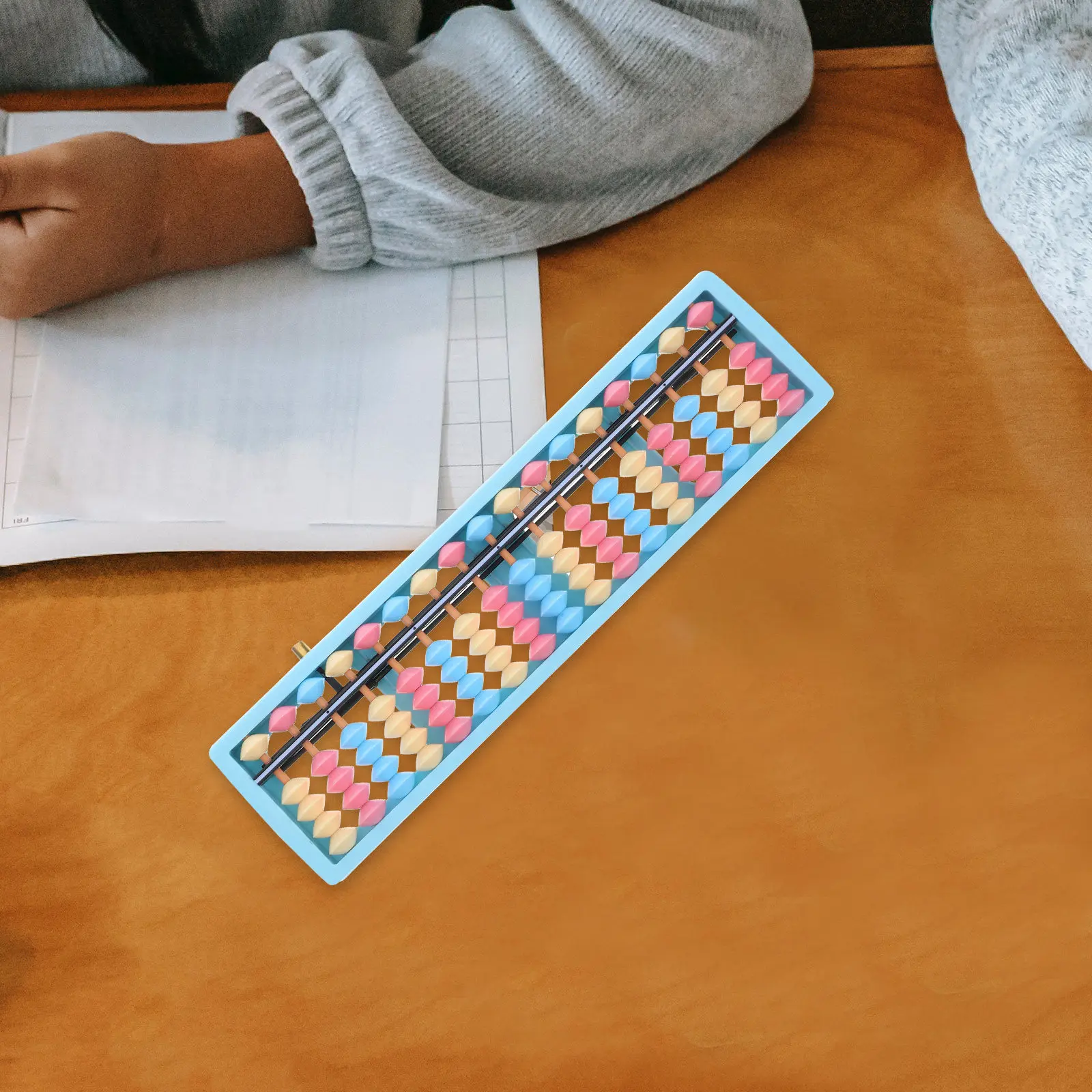 

Пластиковое 17-рядное счёточное устройство (абакус) с 5 бусинами в каждом ряду, китайский инструмент для обучения устному счёту студентов и декора офиса