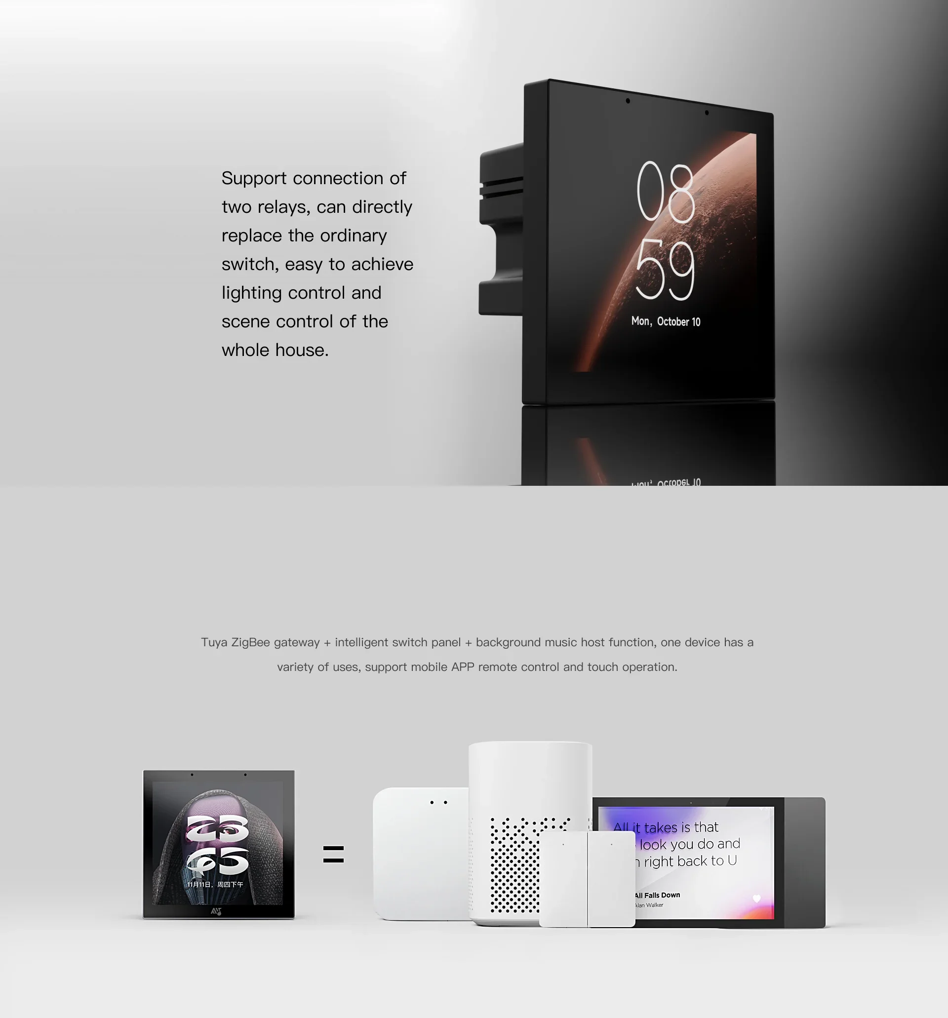 Produk & Perangkat Rumah Pintar Tuya Gateway Wifi 4 inci, Panel Kontrol Sentuh Pintar, Otomatisasi Rumah Android, Teknologi Pintar Elektronik H9