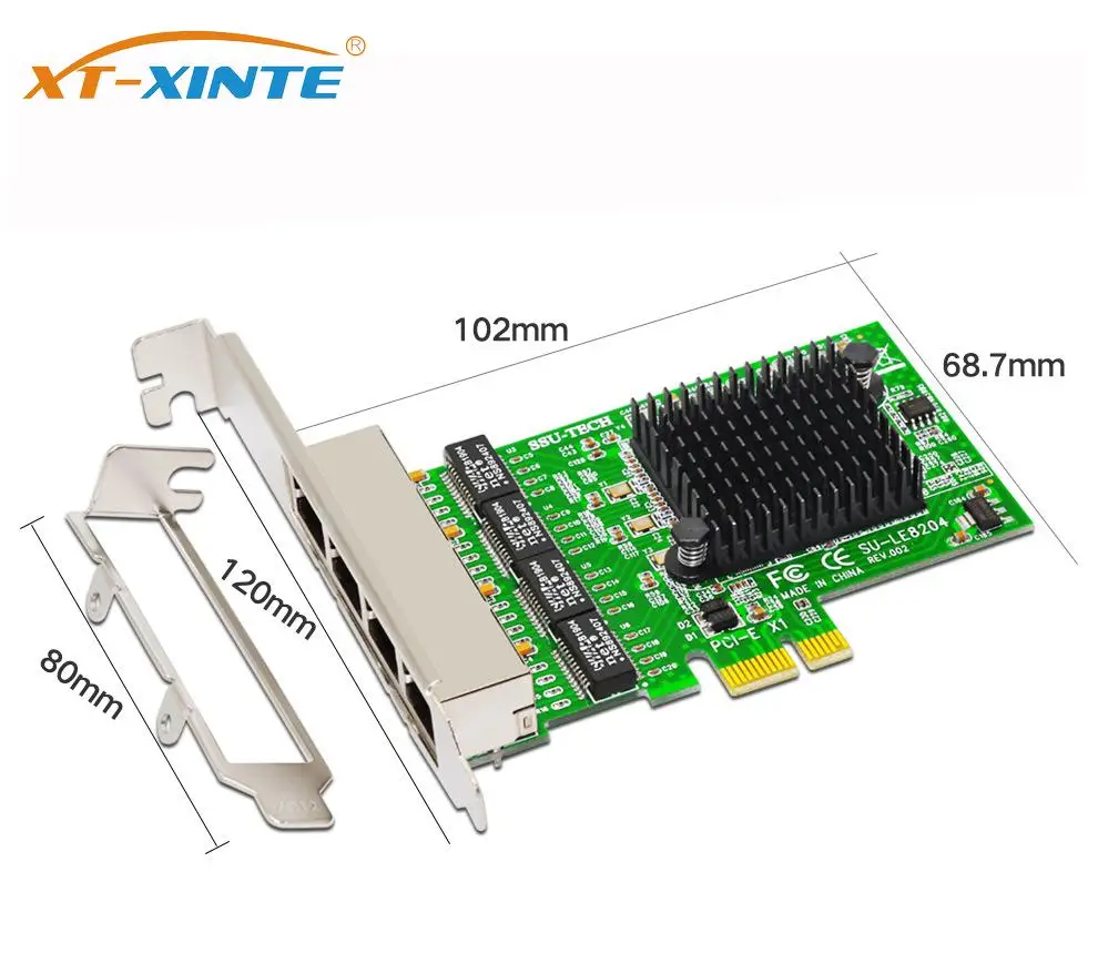 

Gigabit Network Card RTL8111G Chip PCIe x1 Internal Network Adapter 10/100/1000Mbps 4xRJ45 Ports Wired Network Card for Desktop