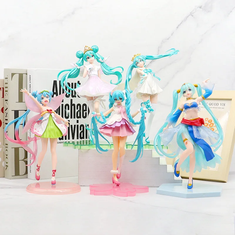 Hatsune Miku figura Anime Hatsune Miku modello carino due dimensioni ornamenti Desktop Cartoon Girl Doll giocattolo per bambini regalo in scatola