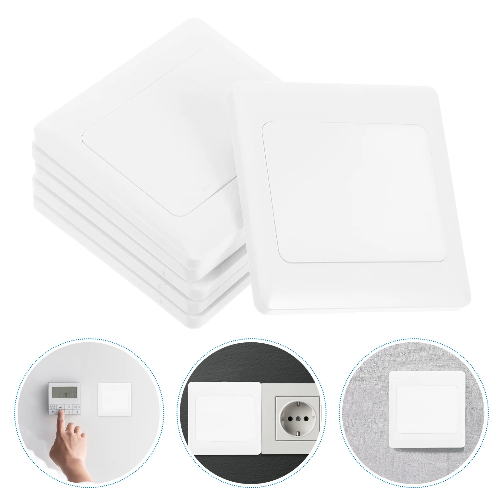 

6Pcs 86 Type Whiteboard Cover Plate Wall Cable Management Junction Box Renovation Panel for DIY Electrical Projects Decorative